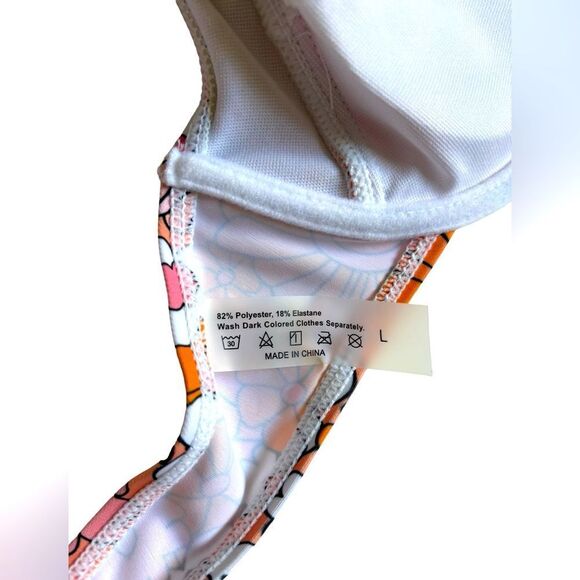 Shein Pink Floral Print Back Underwire Bikini Swimsuit Size Large NWOT 6 0457 - Picture 10 of 14